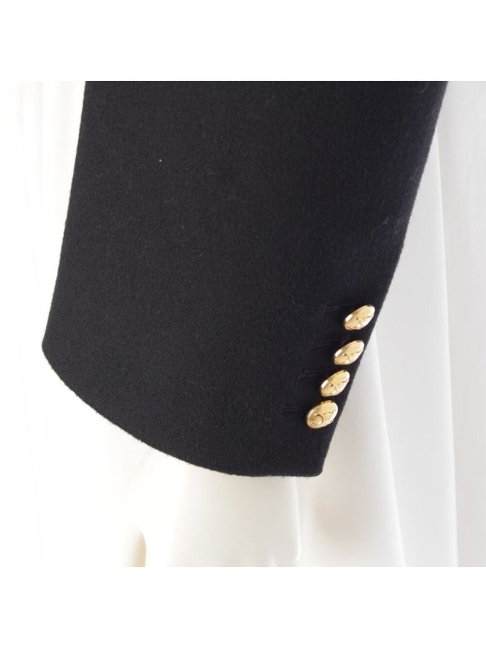 Celine Wool Triomphe Button Loose Military Jacket Black 34 - Picture 7 of 10